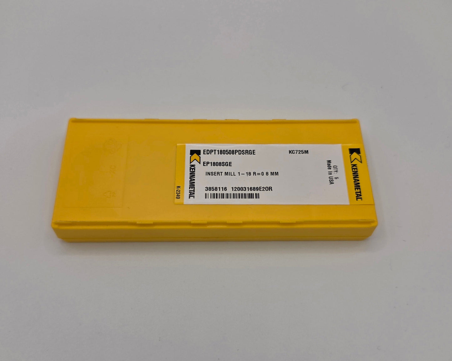 Kennametal EP1808SGE KC725M Carbide Milling Insert (5 Pack)